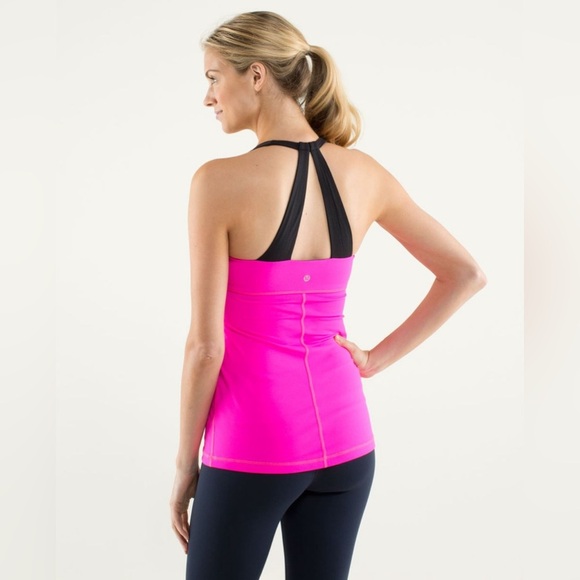 Lululemon Scoop Me Up Tank II in Raspberry Glo Light / Black Size 4 - Picture 1 of 6